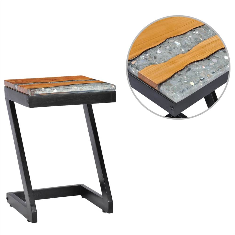 

Coffee Table 30x30x50 cm Solid Teak Wood and Polyresin