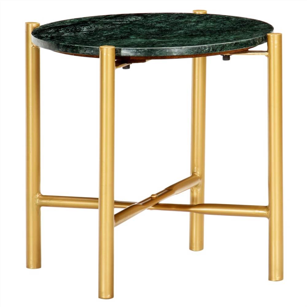 Coffee Table Green 40x40x40 cm Real Stone with Marble Texture