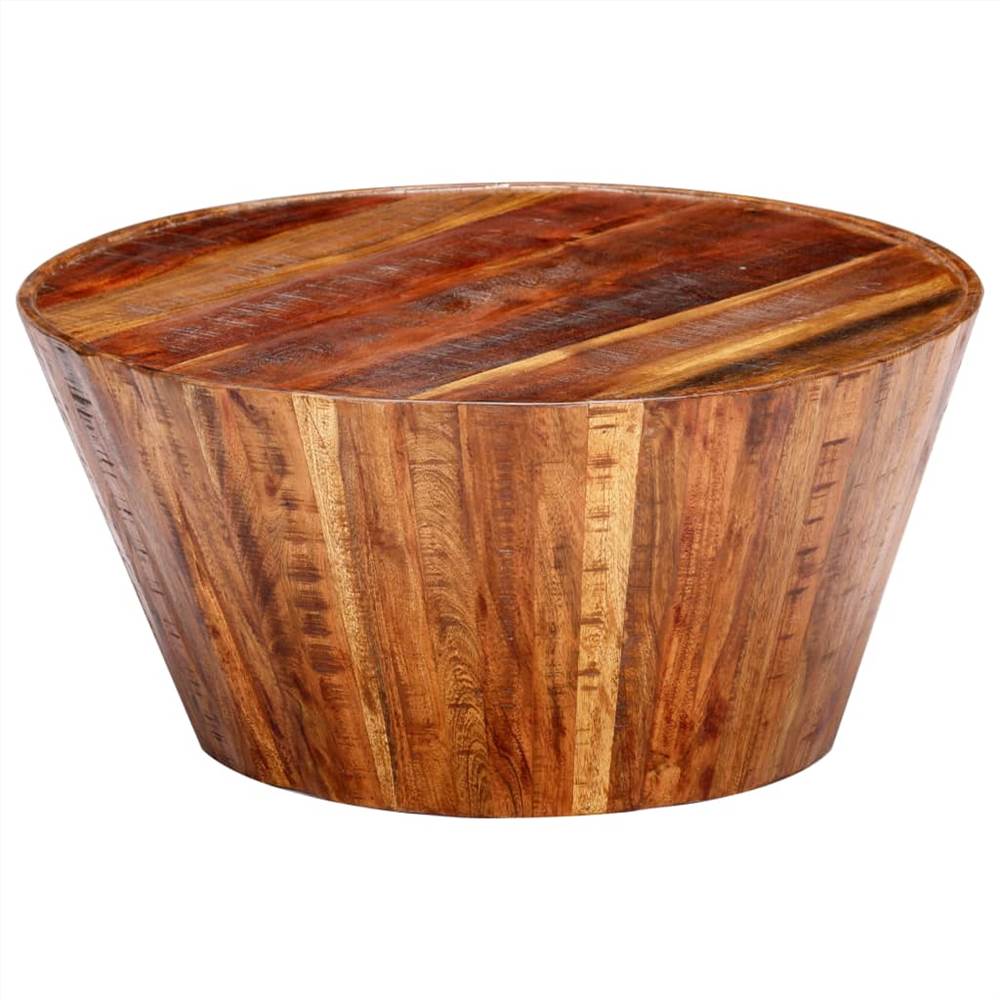 

Coffee Table Grey 65x65x33 cm Solid Rough Mango Wood