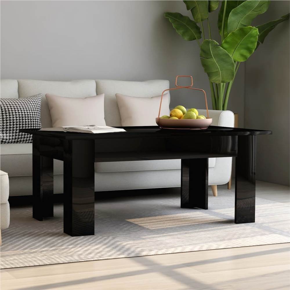 

Coffee Table High Gloss Black 100x60x42 cm Chipboard