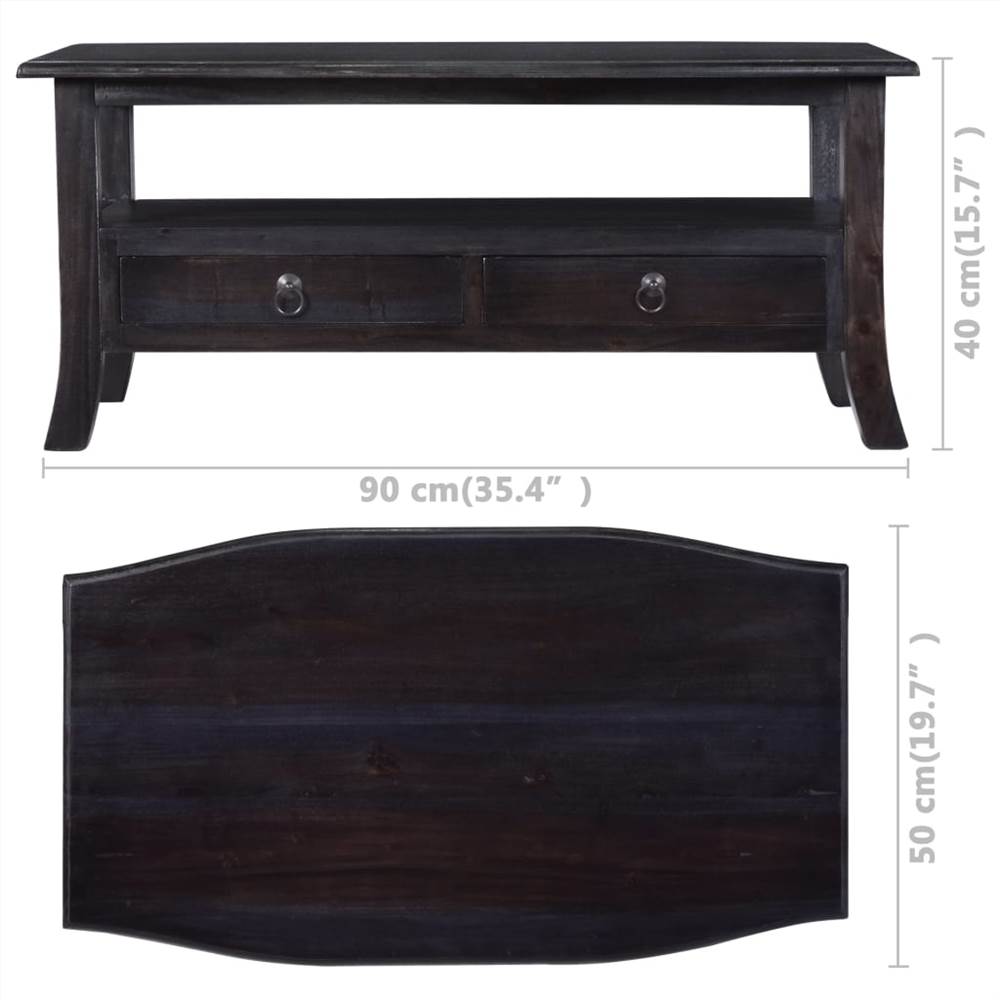 Coffee Table Light Black Coffee 90x50x40 cm Solid Mahogany Wood