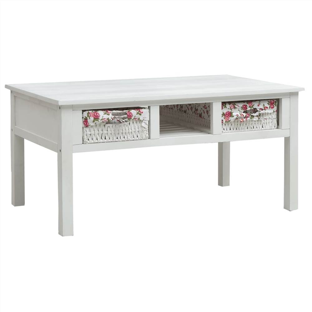 

Coffee Table White 99.5x60x48 cm Wood
