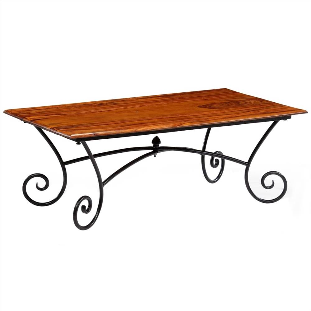 

Coffee Table with Curled Legs Solid Sheesham Wood 110x60x39 cm