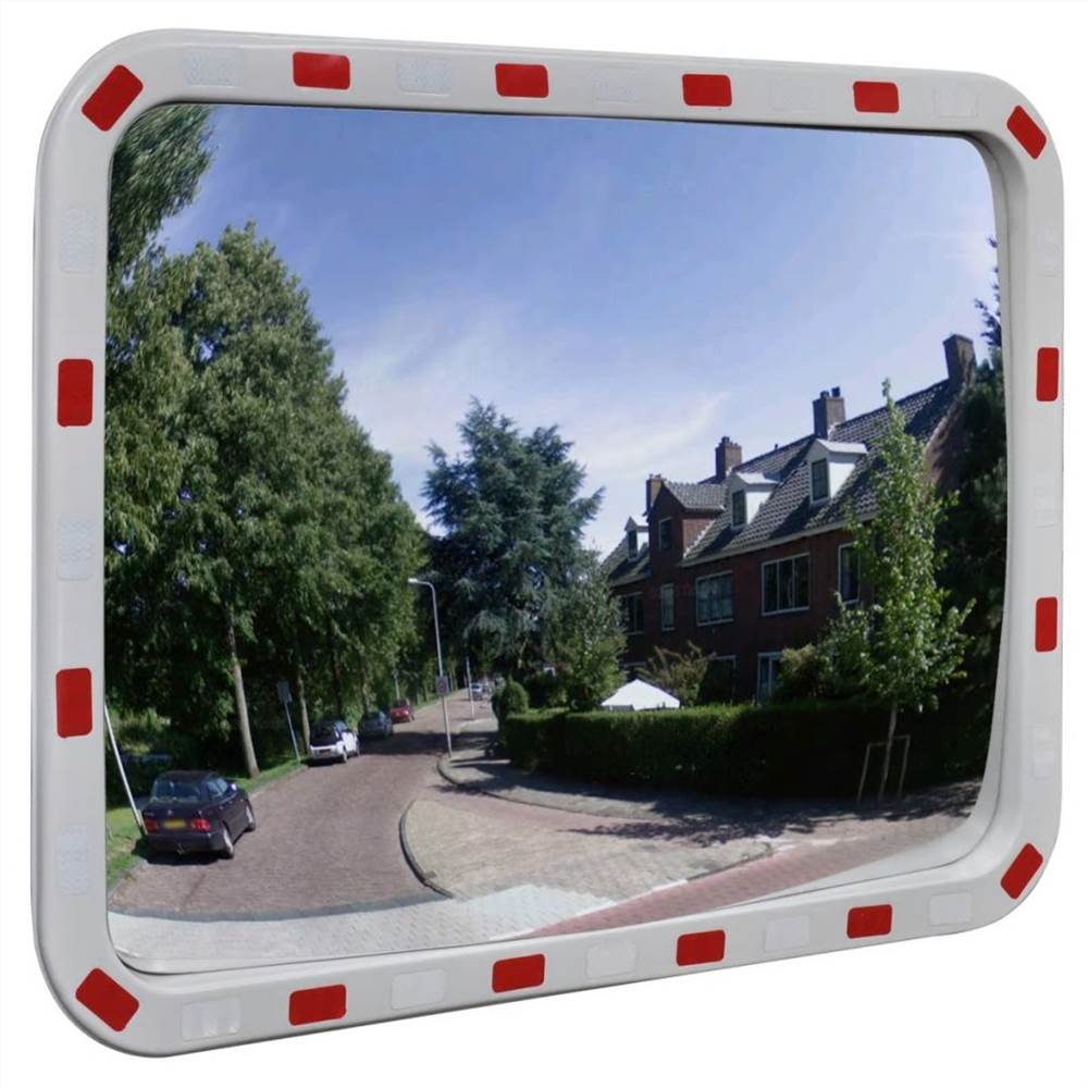 Convexe Verkeersspiegel Rechthoek 60 x 80 cm met Reflectoren