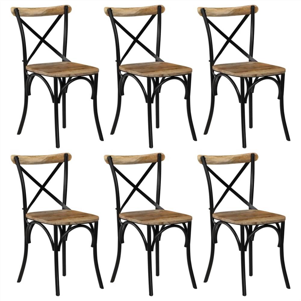 

Cross Chairs 6 pcs Black Solid Mango Wood