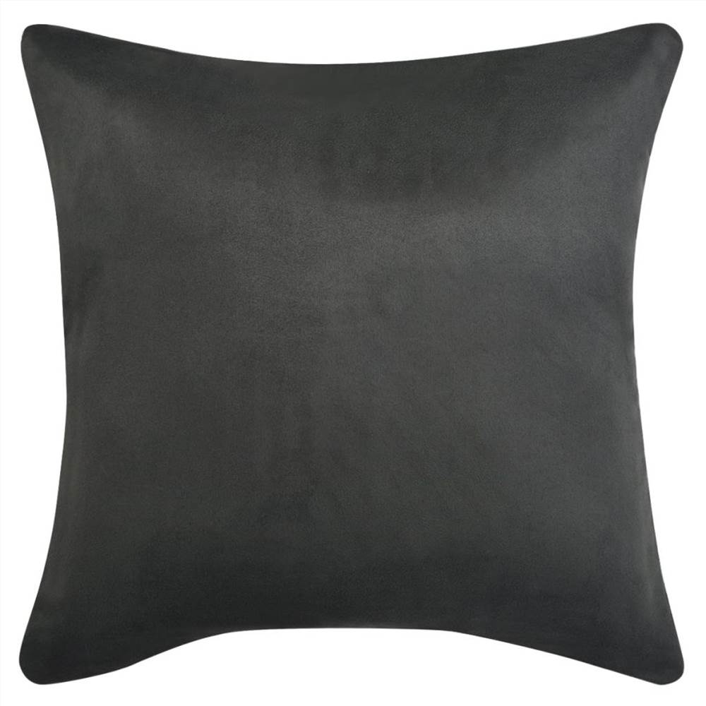 Cushion Covers 4 pcs 80x80 cm Polyester Faux Suede Anthracite