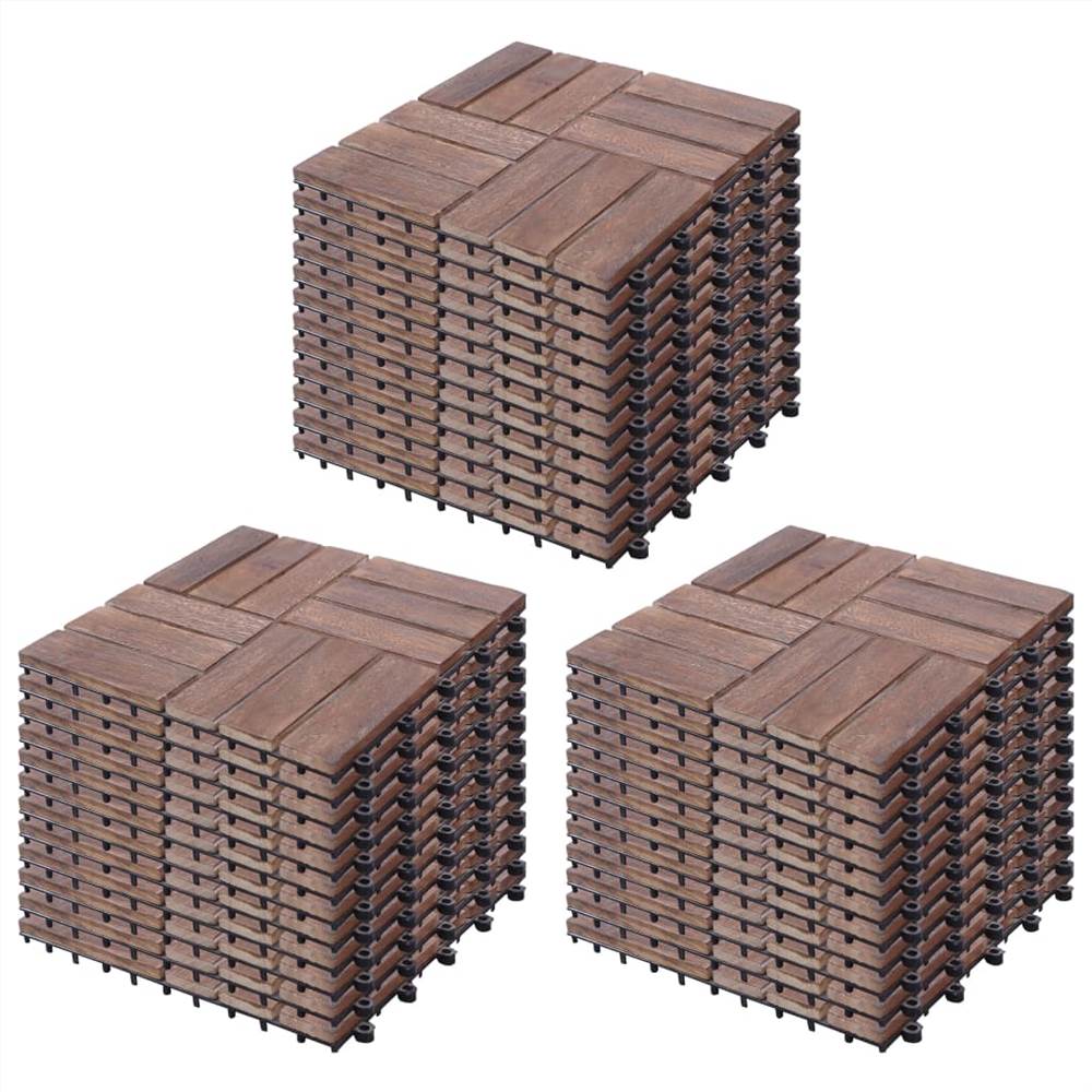 Decking Tiles 33 pcs 30x30 cm Solid Reclaimed Wood