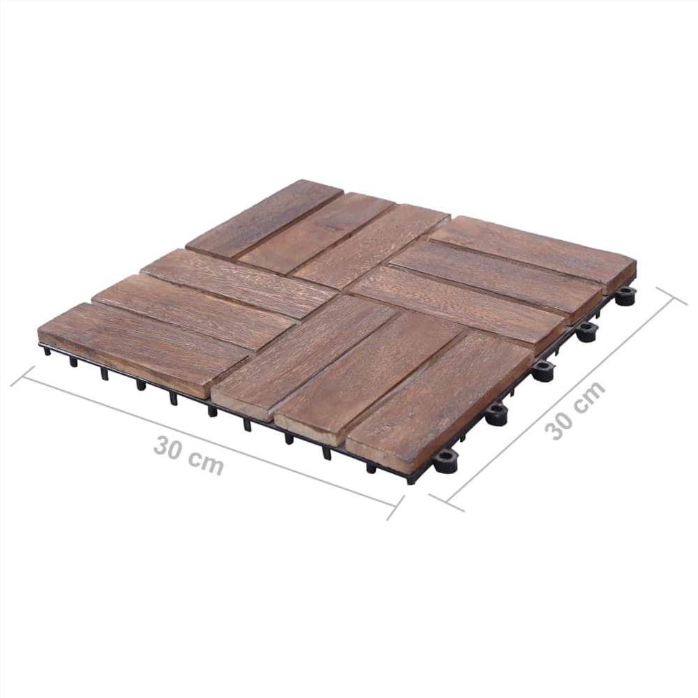 Decking Tiles 33 pcs 30x30 cm Solid Reclaimed Wood