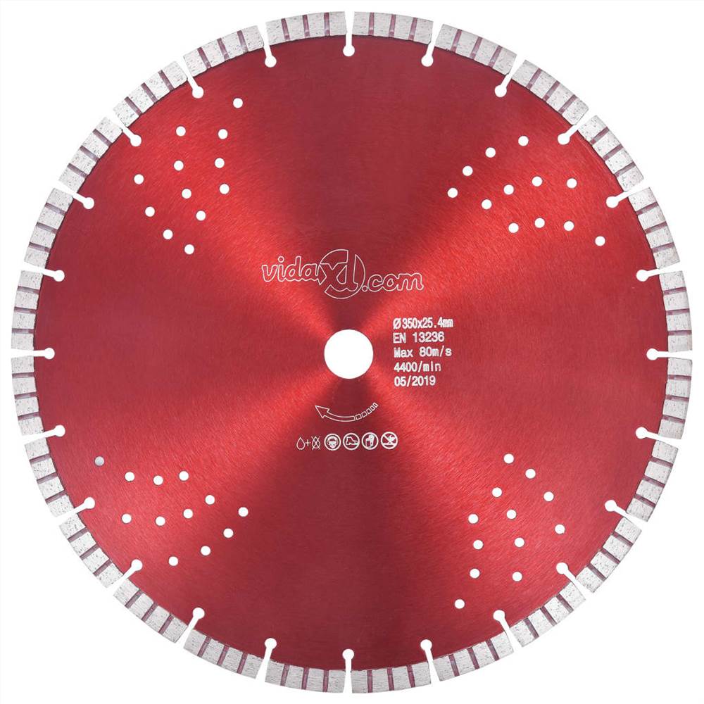 

Diamond Cutting Disc with Turbo and Holes Steel 350 mm