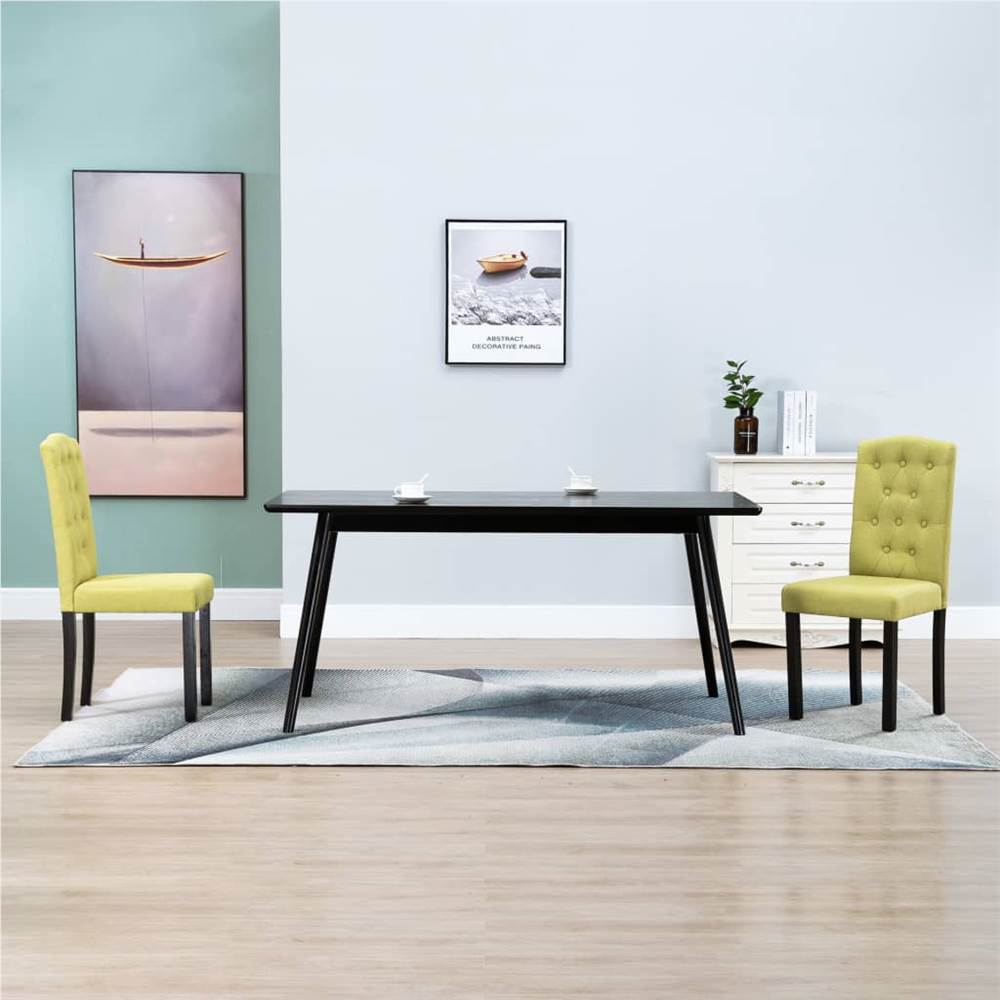 

Dining Chairs 2 pcs Green Fabric