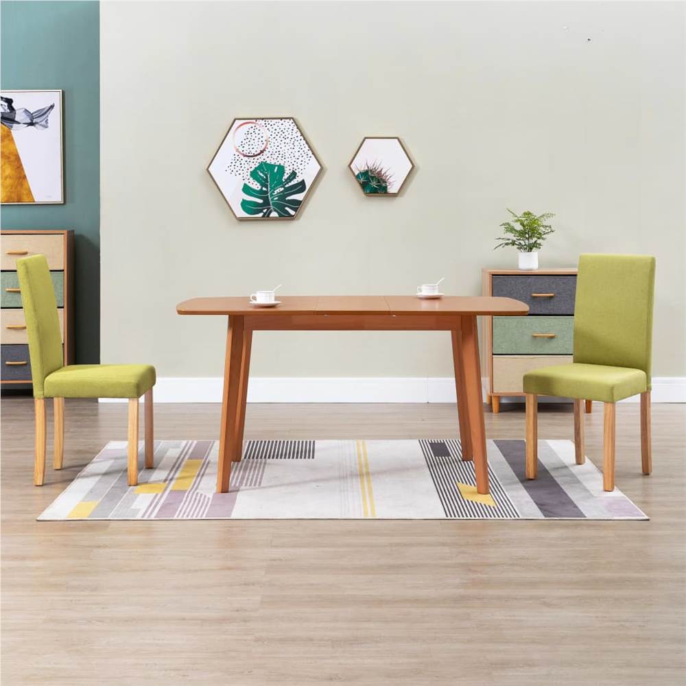 

Dining Chairs 2 pcs Green Fabric