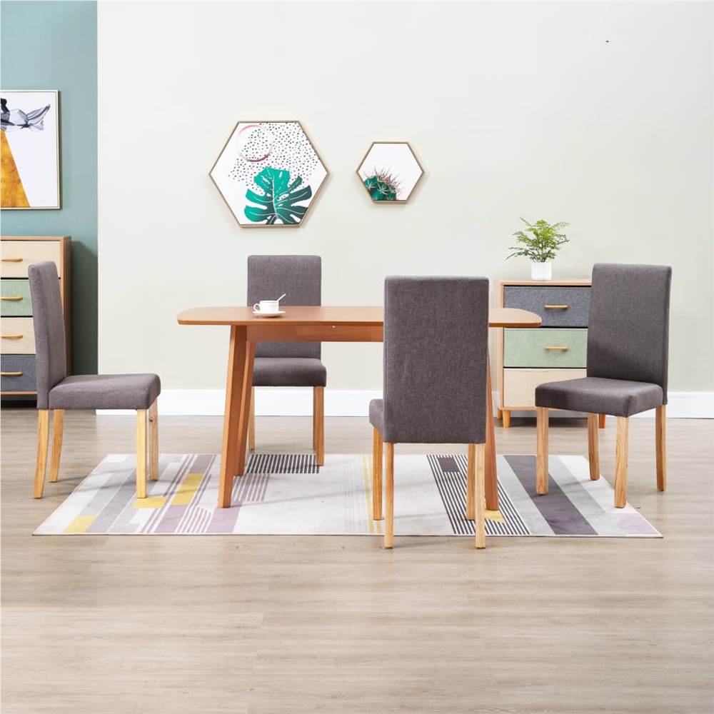 

Dining Chairs 4 pcs Taupe Fabric