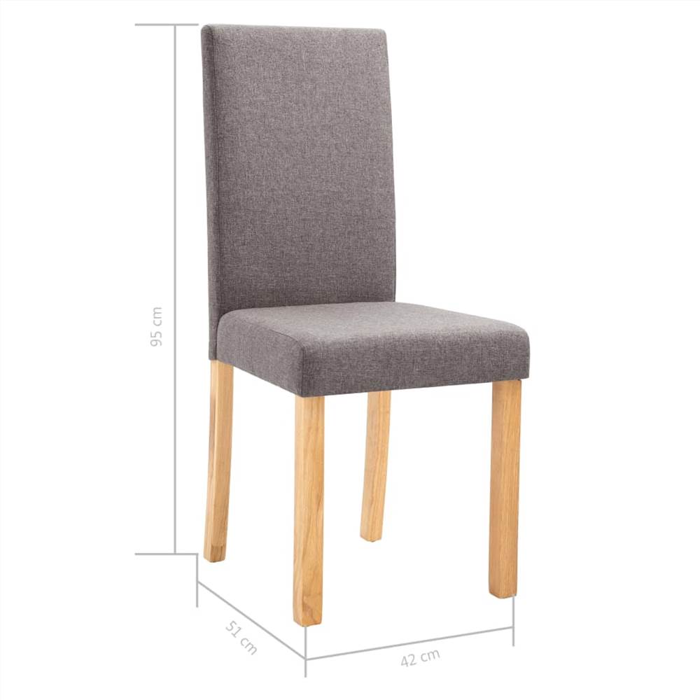 Dining Chairs 4 pcs Taupe Fabric