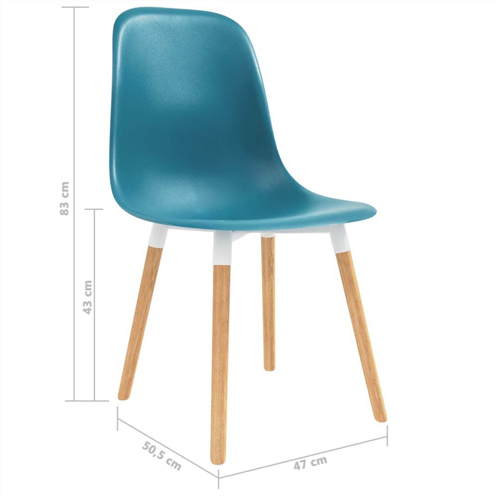 Dining Chairs 4 pcs Turquoise Plastic