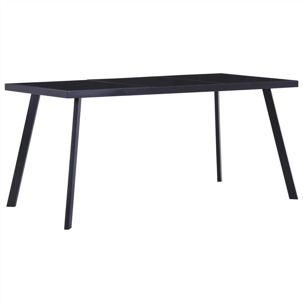 

Dining Table Black 180x90x75 cm Tempered Glass