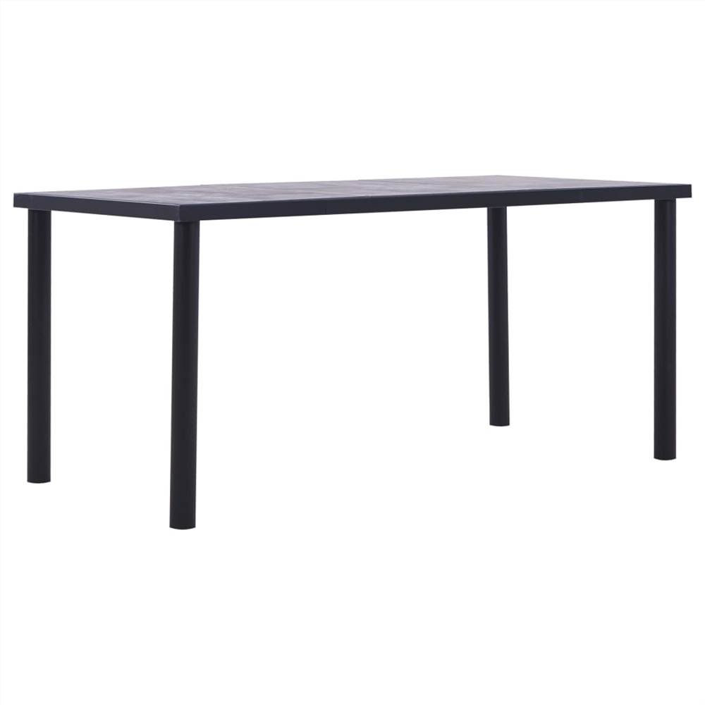 

Dining Table Black and Concrete Grey 160x80x75 cm MDF