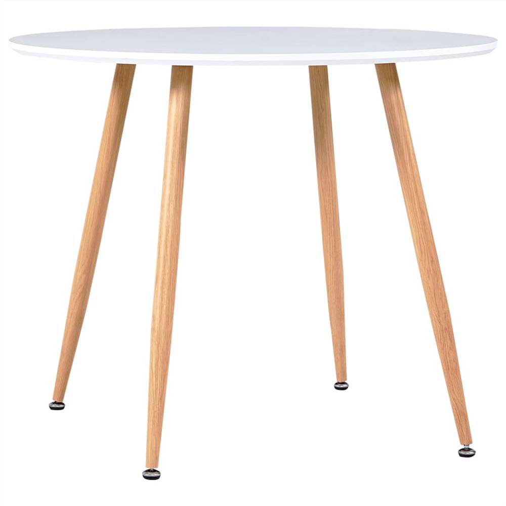 

Dining Table White and Oak 90x73.5 cm MDF