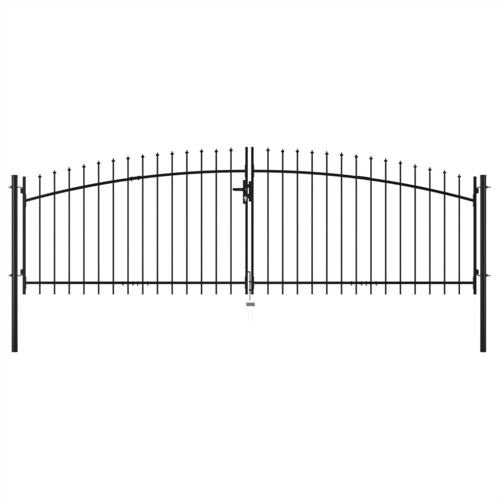 

Double Door Fence Gate with Spear Top 400x150 cm