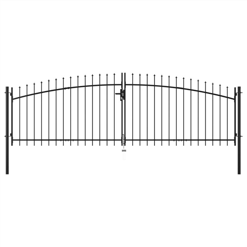 Portail de clôture à double porte avec dessus en lance 400x175 cm