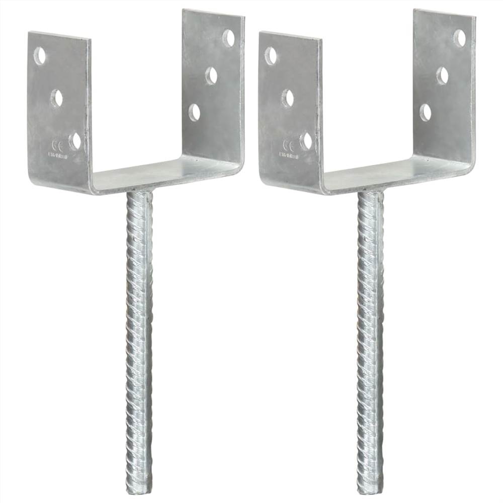 

Fence Anchors 2 pcs Silver 12x6x30 cm Galvanised Steel