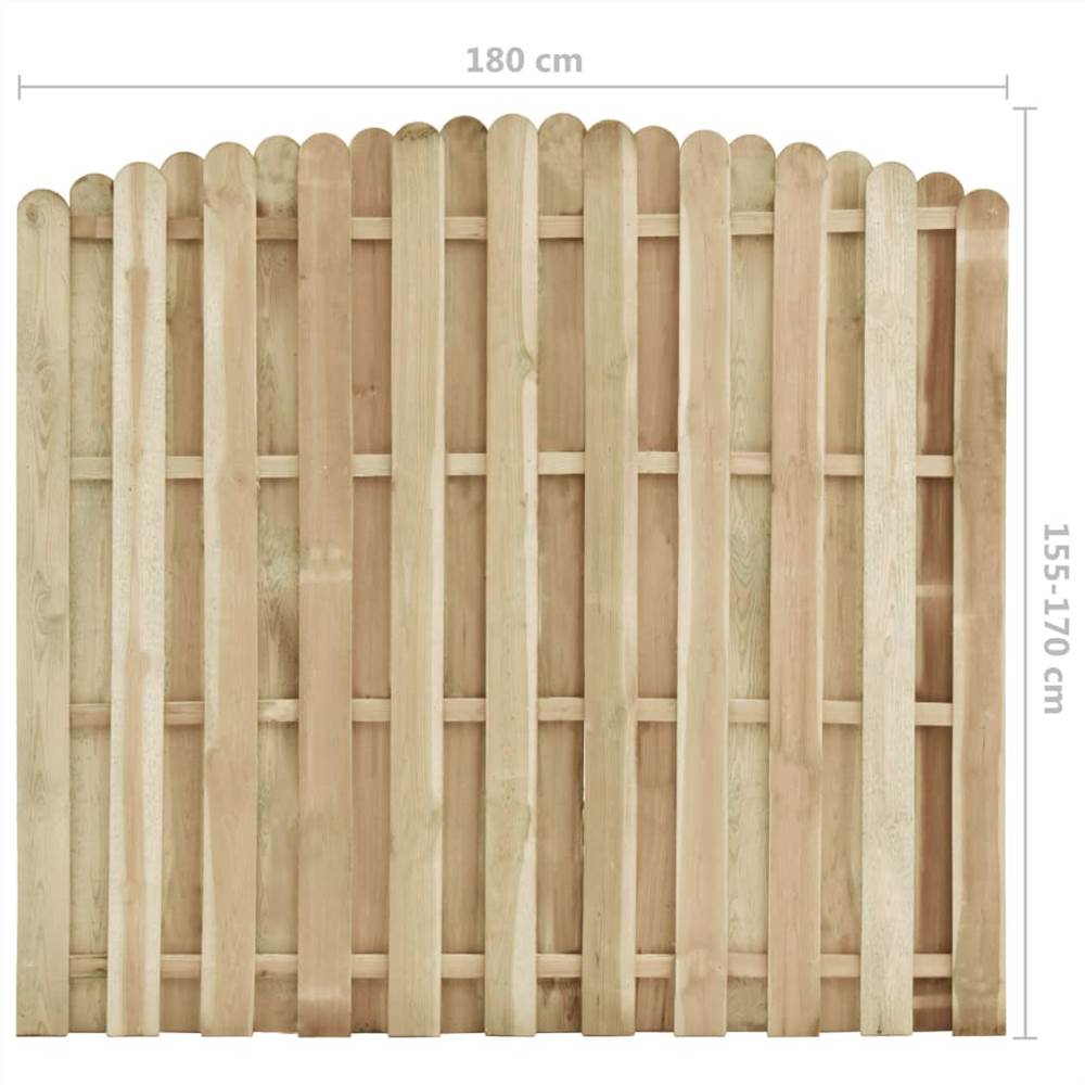 Fence Panel Impregnated Pinewood 180x(155-170) cm