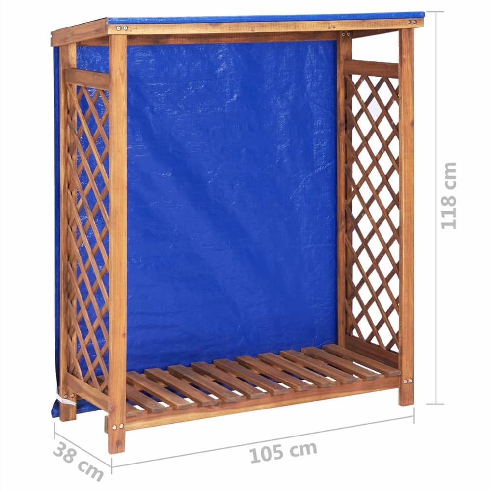 Firewood Storage Shed 105x38x118 cm Solid Acacia Wood