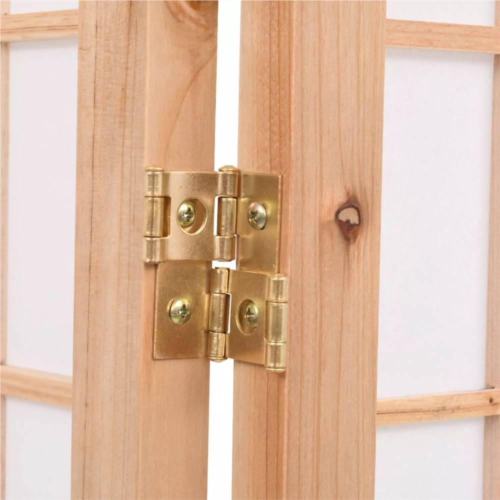 Folding 6-Panel Room Divider Japanese Style 240x170 cm Natural