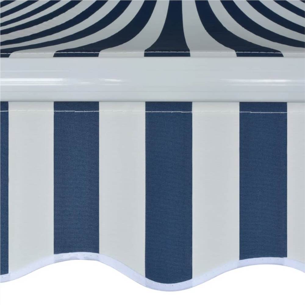 Folding Awning Manual-Operated 600 cm Blue and White