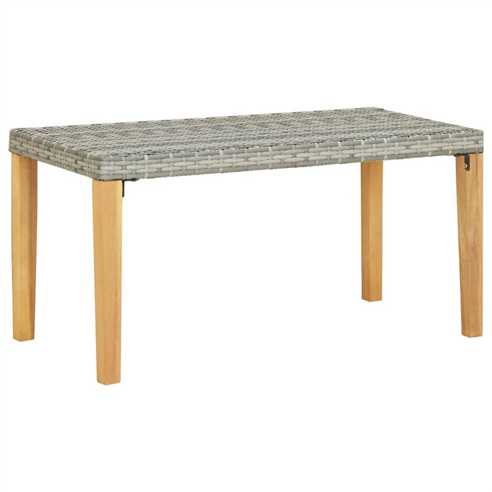 

Garden Bench 120 cm Grey Poly Rattan and Solid Acacia Wood