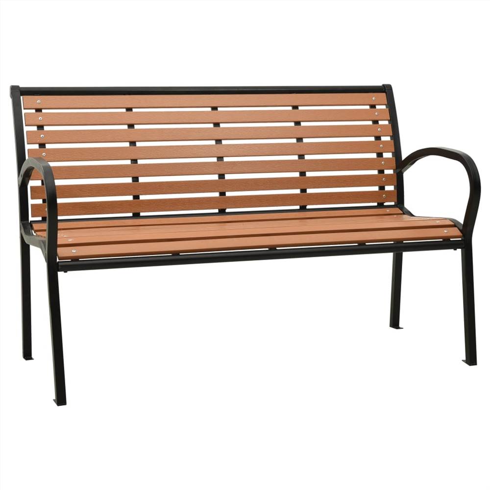 Garden Bench 125 cm Steel and WPC Black and Brown
