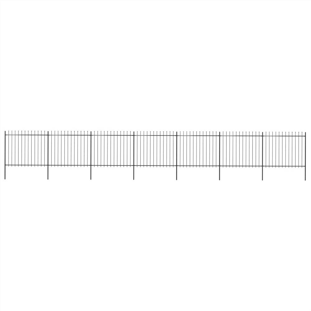 

Garden Fence with Spear Top Steel 11.9x1.5 m Black