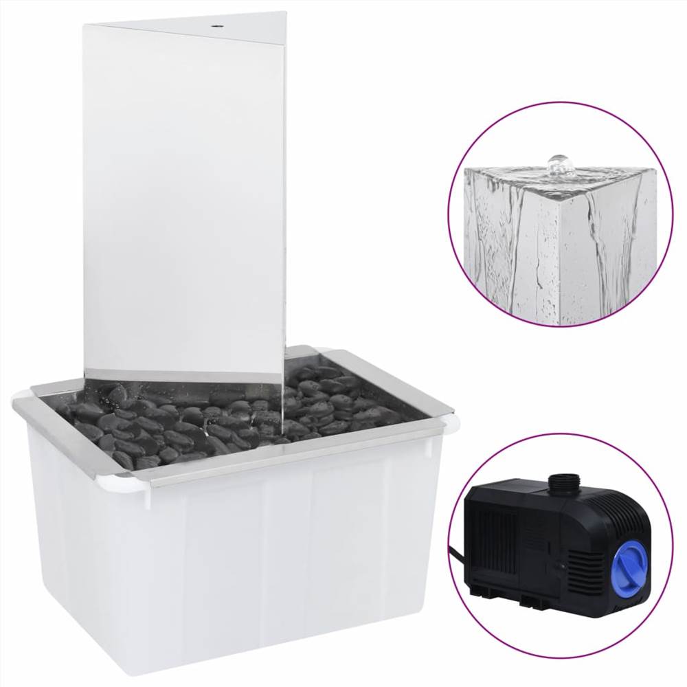 Garden Fountain with Pump Stainless Steel 76 cm Triangular