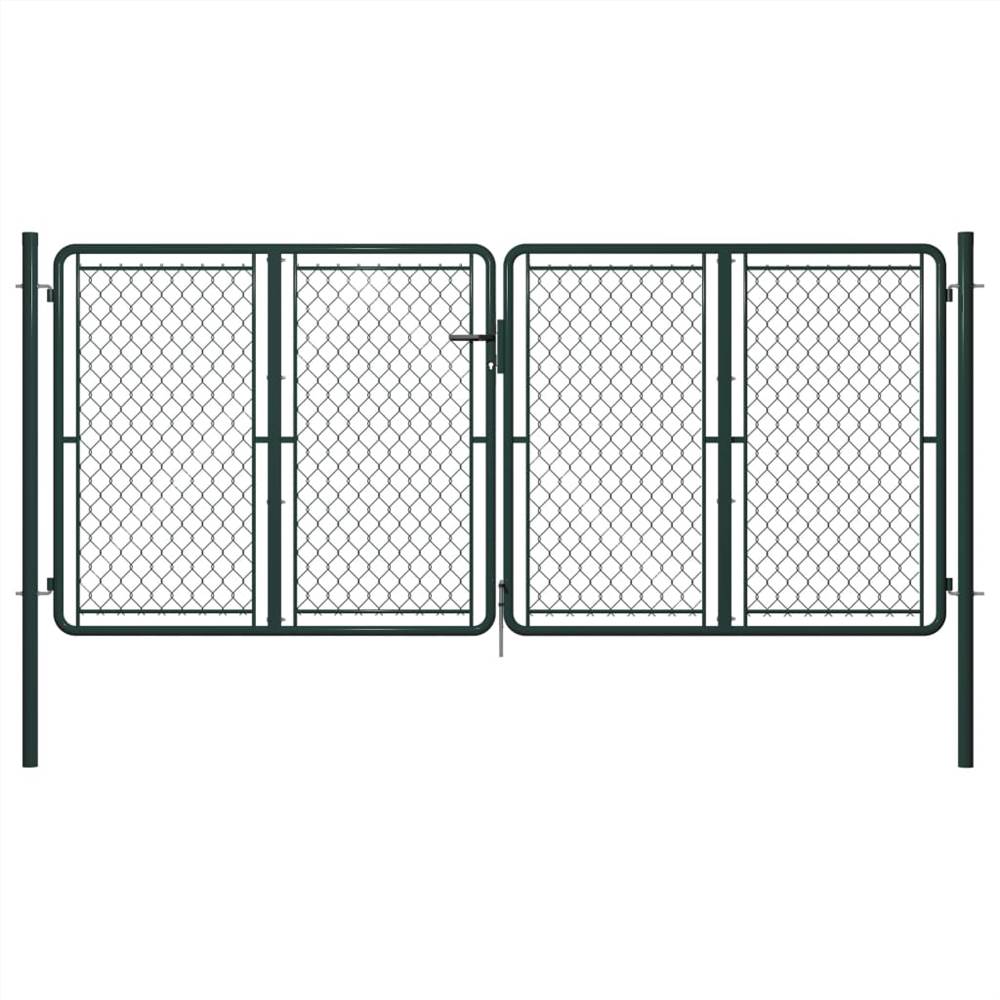 

Garden Gate Steel 300x125 cm Green