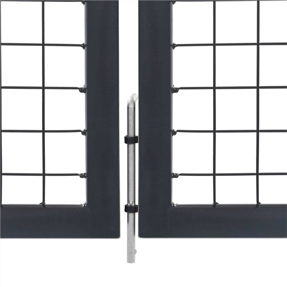 Garden Gate with Posts Steel 350x100 cm Anthracite