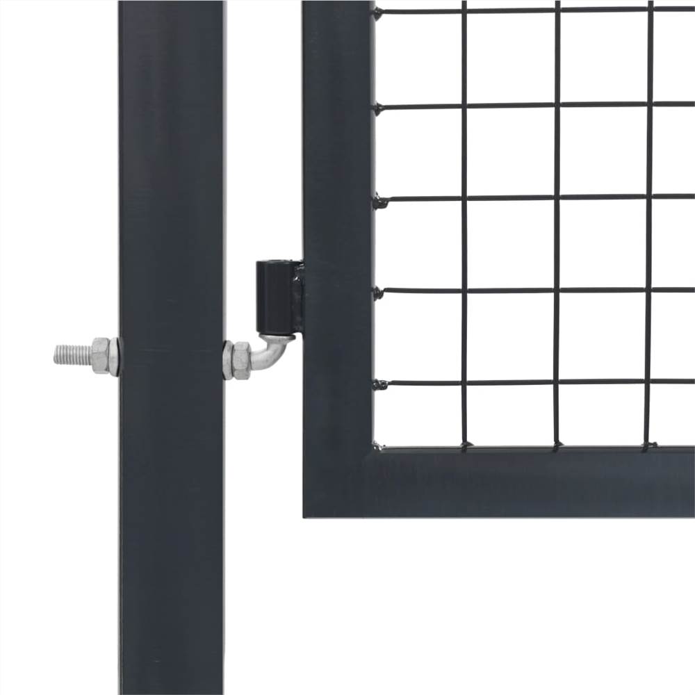 Garden Gate with Posts Steel 350x100 cm Anthracite