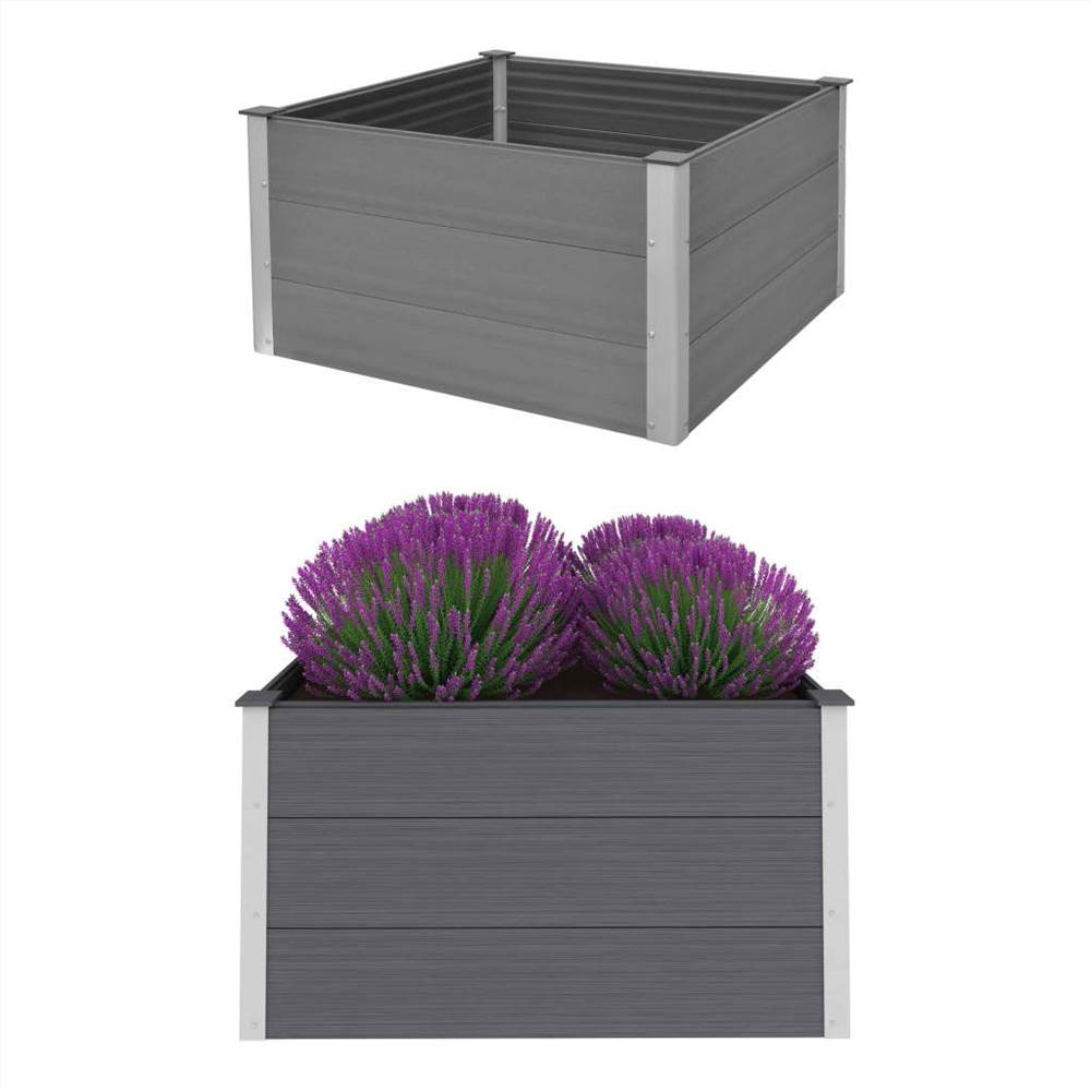 

Garden Raised Bed WPC 100x100x54 cm Grey