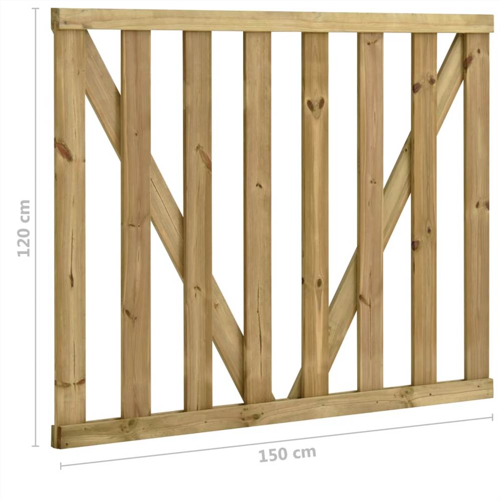 Garden Slats Gates 2 pcs Impregnated Pinewood 150x120 cm