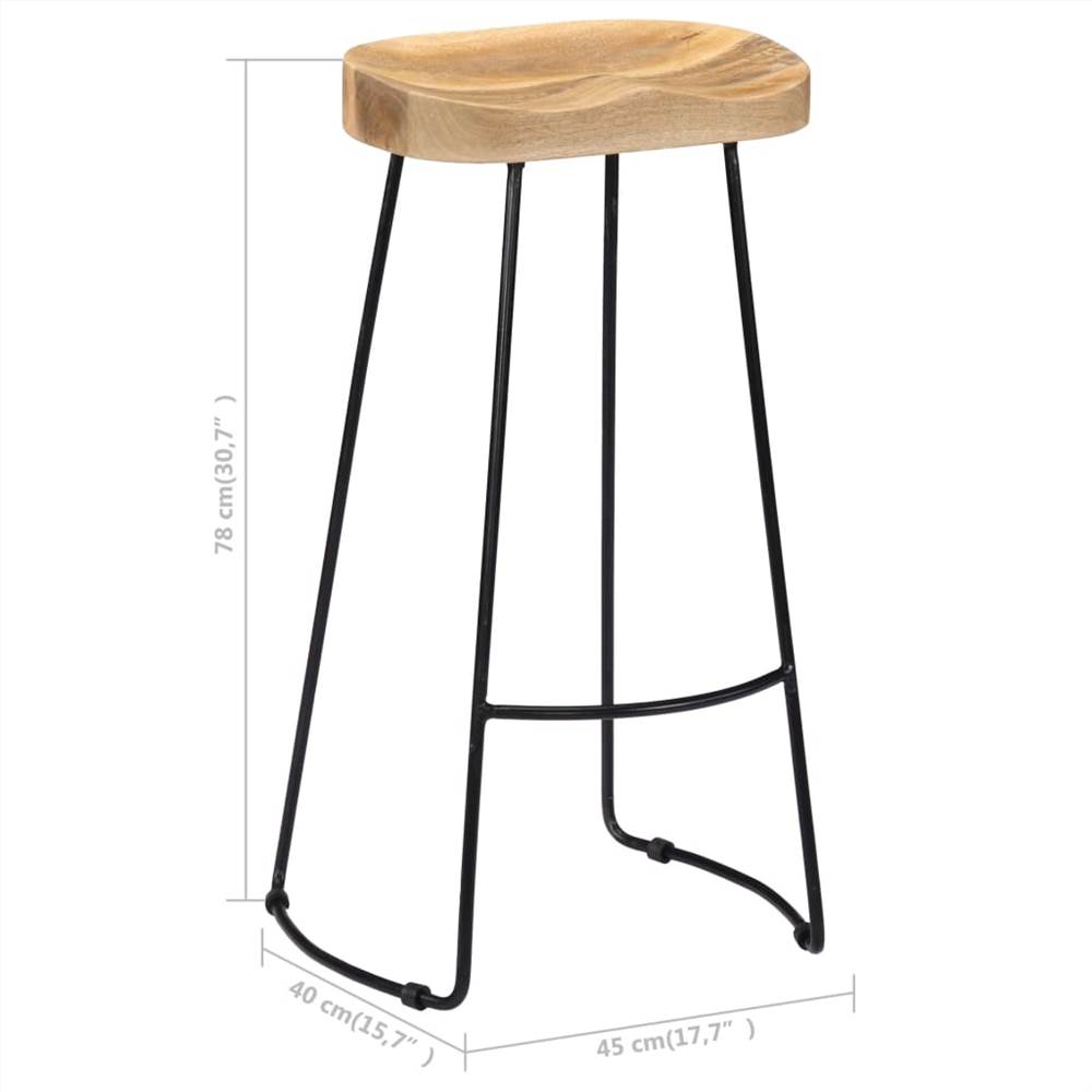 Gavin Bar Stools 2 Pcs Solid Mango Wood 14 Gavin Bar Stools 2 pcs Solid Mango Wood