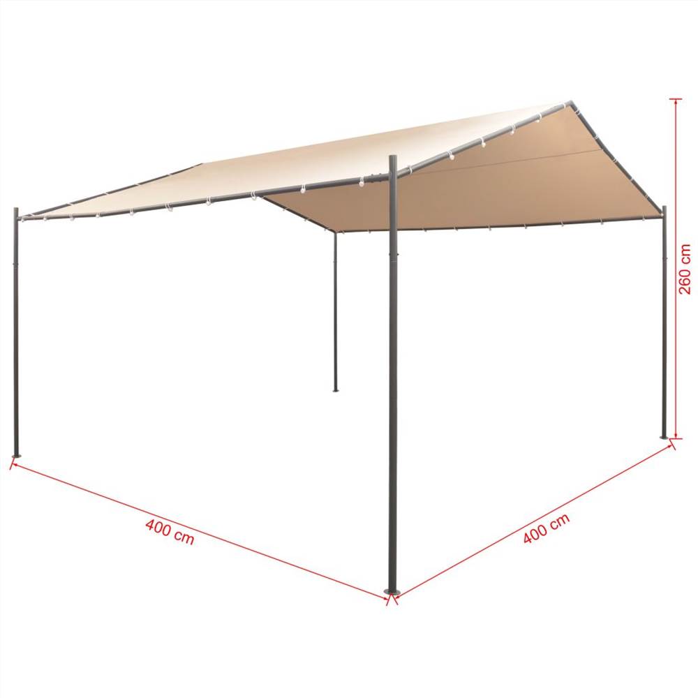 Gazebo Pavilion Tent Canopy 4x4 m Steel Beige