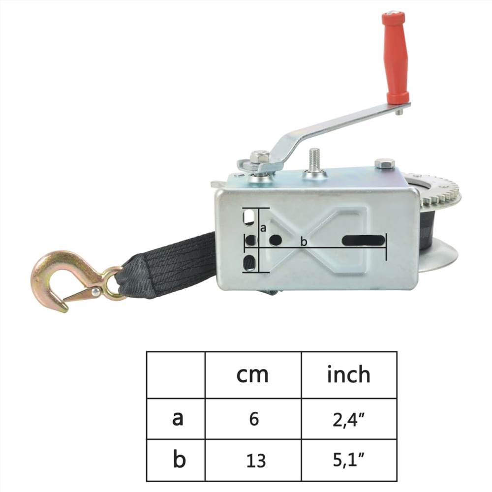 Hand Winch with Strap 1360 kg