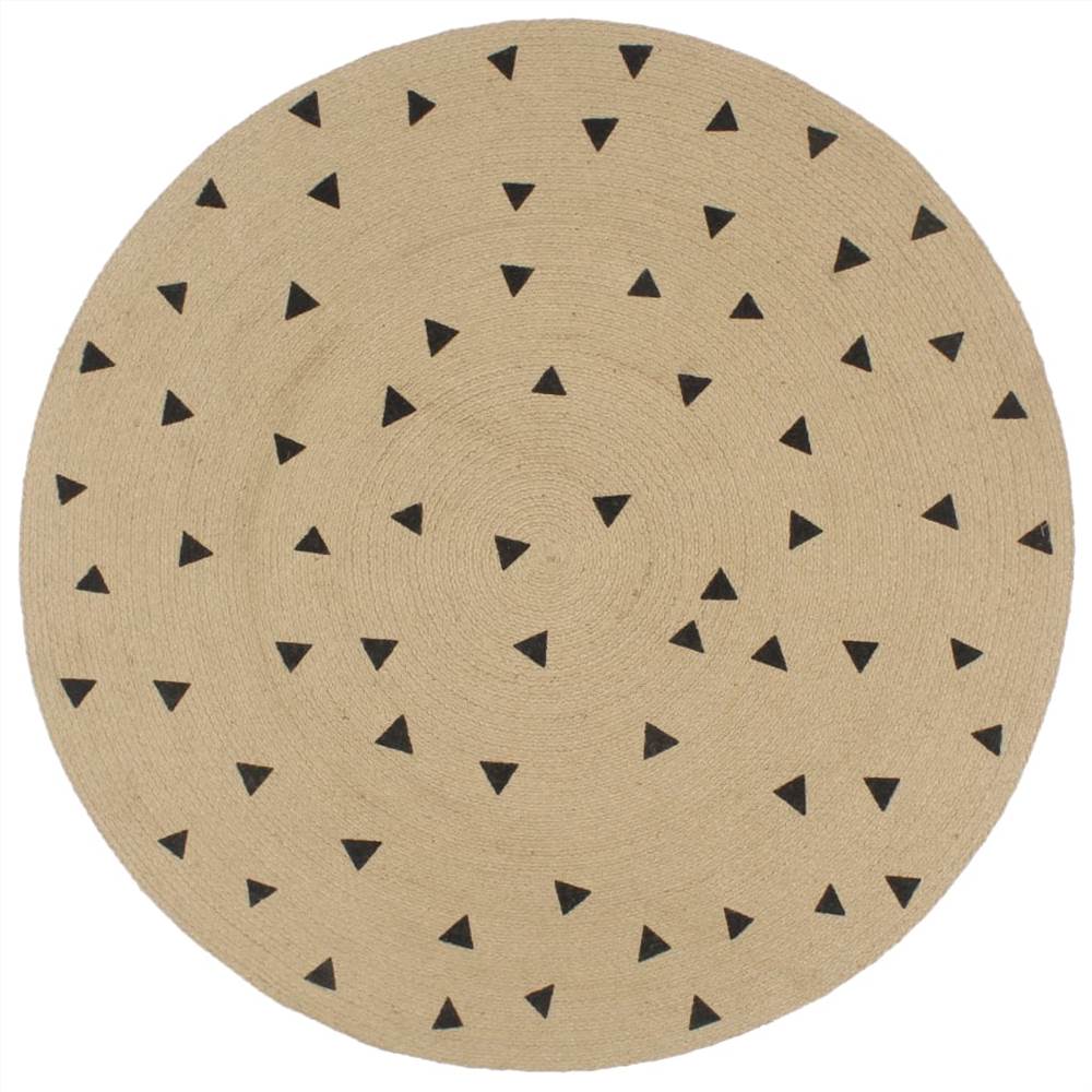 

Handmade Rug Jute with Triangle Print 150 cm