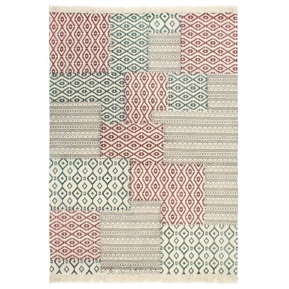 

Handwoven Kilim Rug Cotton 160x230 cm Printed Multicolour