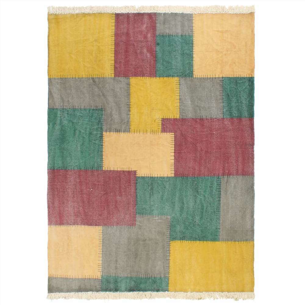 

Handwoven Kilim Rug Cotton 160x230 cm Printed Multicolour