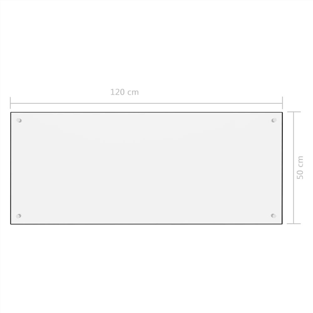 Kitchen Backsplash White 120x50 cm Tempered Glass