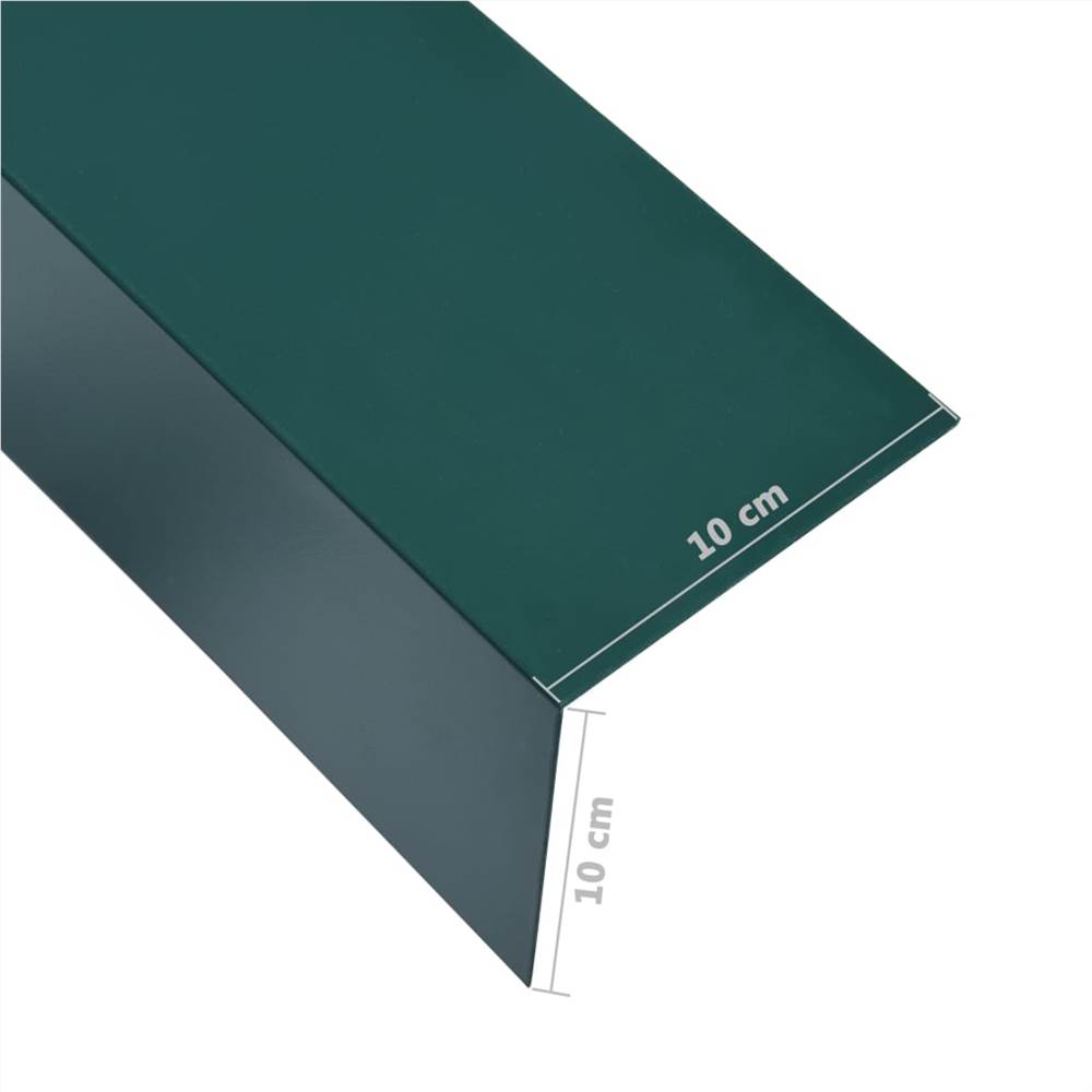 L-shape 90° Angle Sheets 5 pcs Aluminium Green 170cm 100x100 mm
