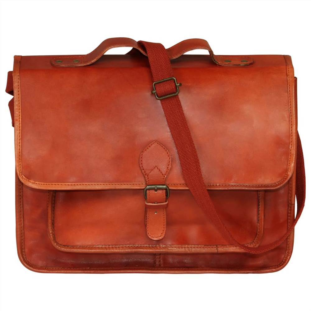 Laptop Bag Real Leather Tan