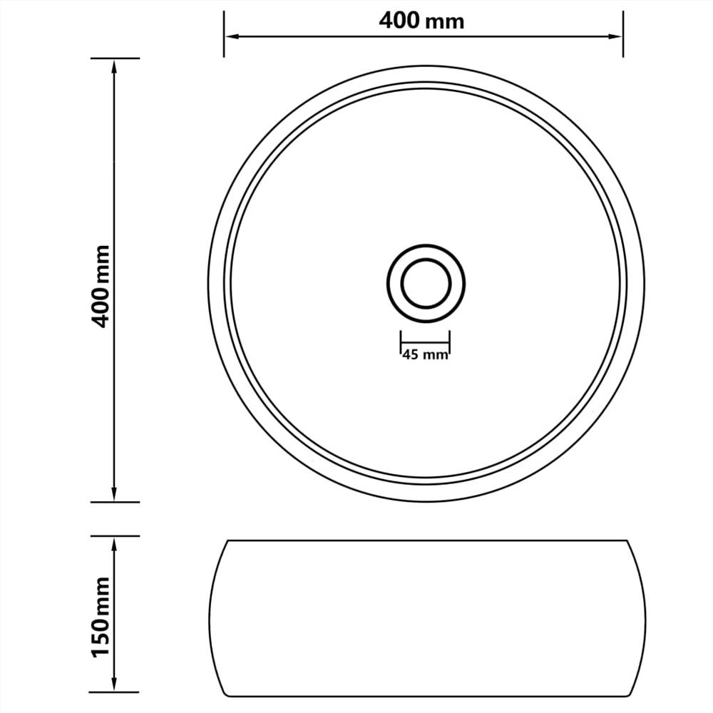 Luxury Wash Basin Round Matt Dark Blue 40x15 cm Ceramic