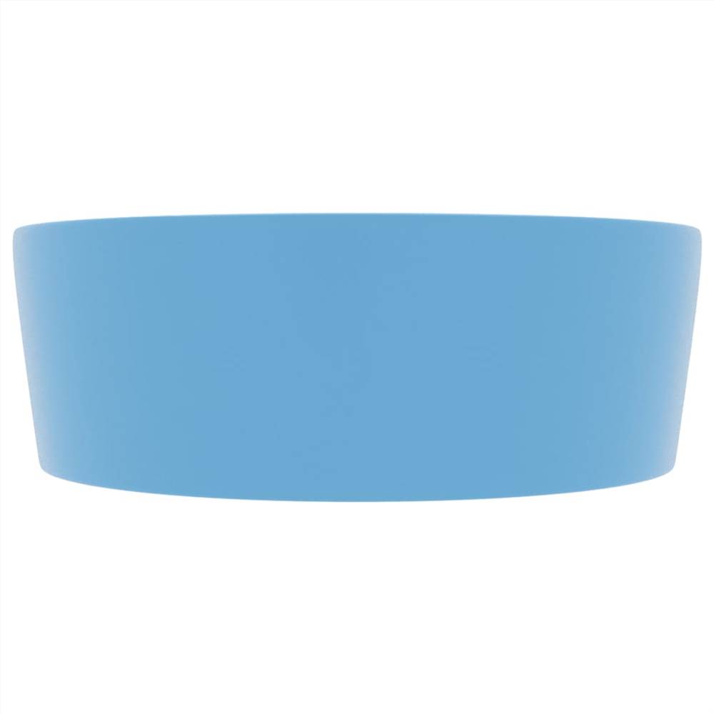 Luxury Wash Basin with Overflow Matt Light Blue 36x13 cm Ceramic