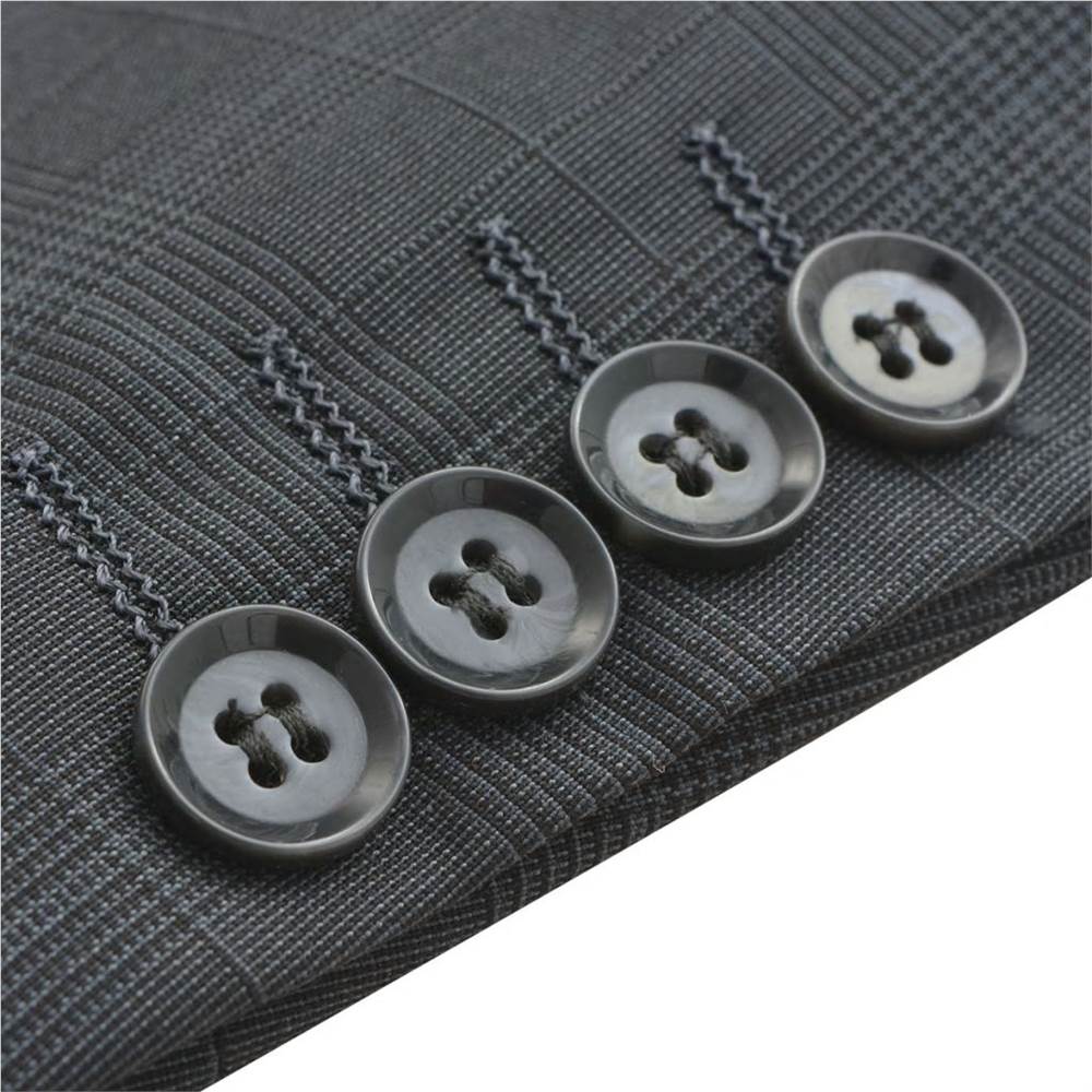 Mens Two Piece Checked Suit Anthracite Size 46