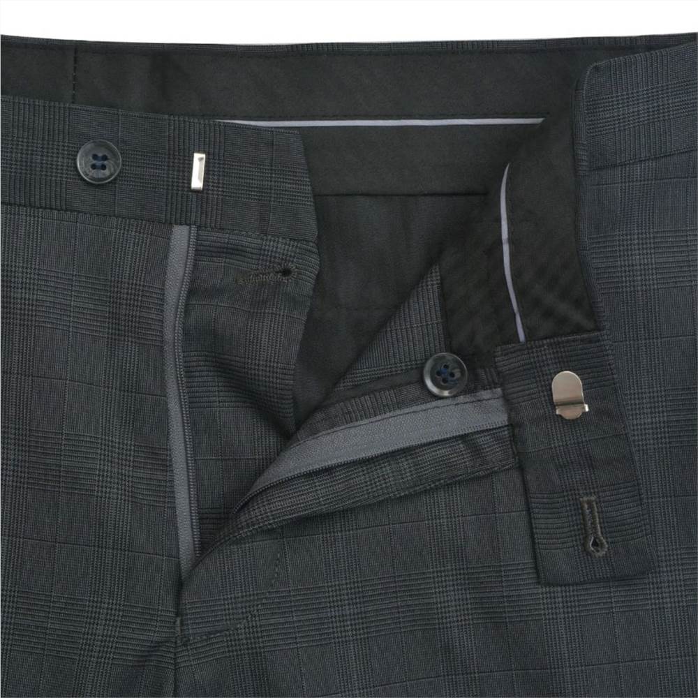 Mens Two Piece Checked Suit Anthracite Size 46